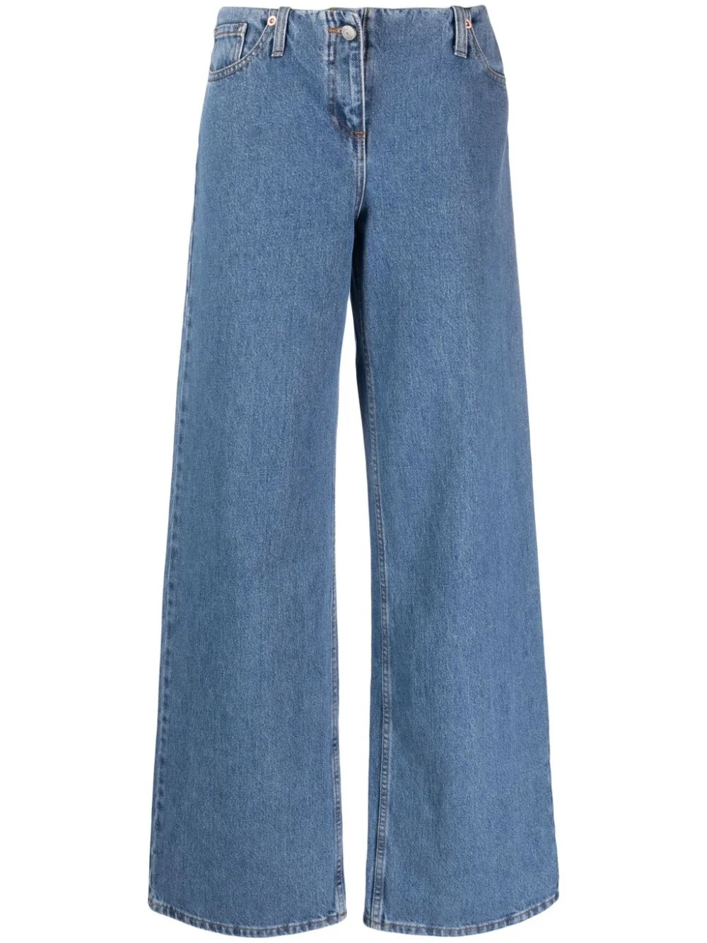 logo-patch wide-leg jeans - 1