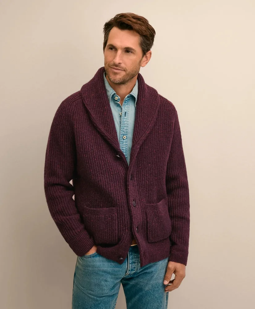 Merino Shawl Collar Cardigan - 1