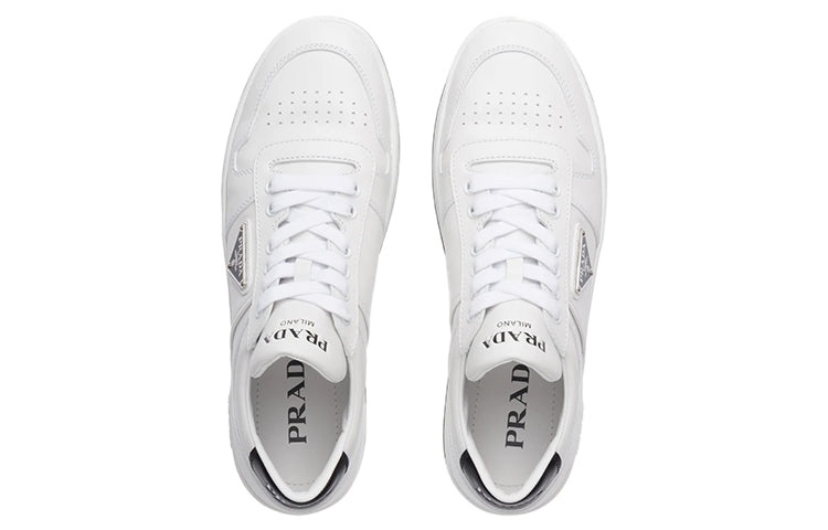 (WMNS) PRADA Downtown Perforated Leather Sneakers 'White Black' 1E792M_3LJ6_F0964_F_030 - 4