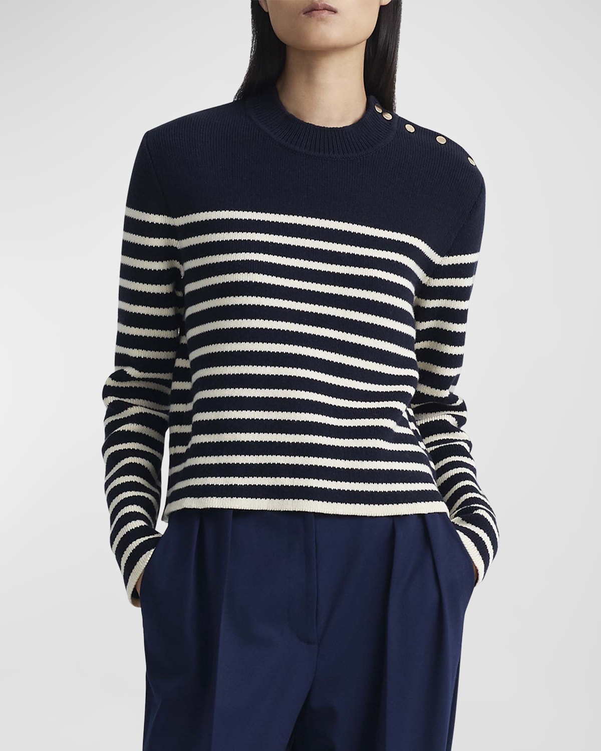 Oz Cashmere-Blend Striped Sweater - 5