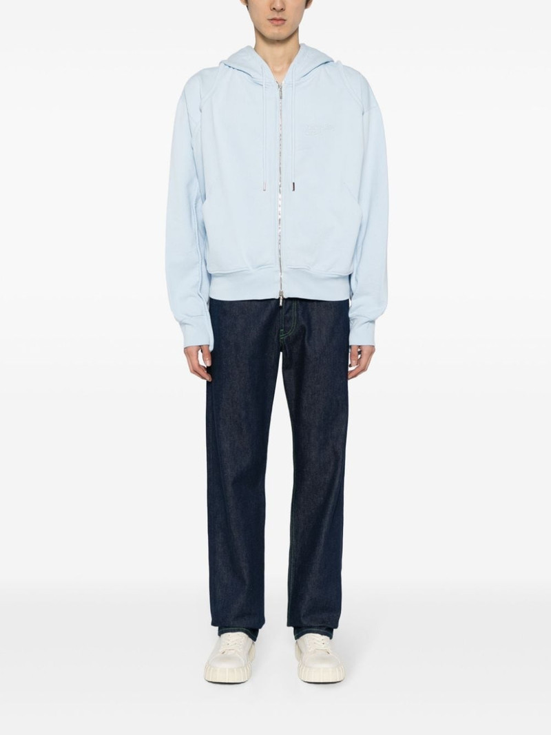JACQUEMUS logo-embroidered two-way zip hoodie outlook