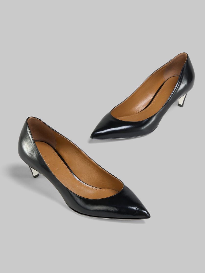 BLACK PALMELLATO LEATHER RHYTHM PUMP - 5