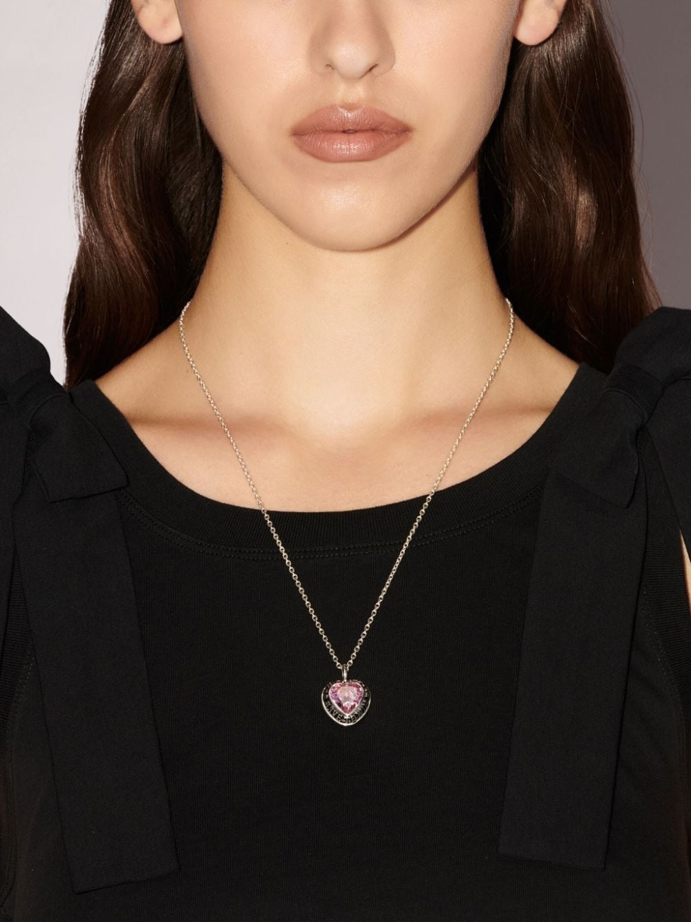 heart-pendant silver necklace - 4
