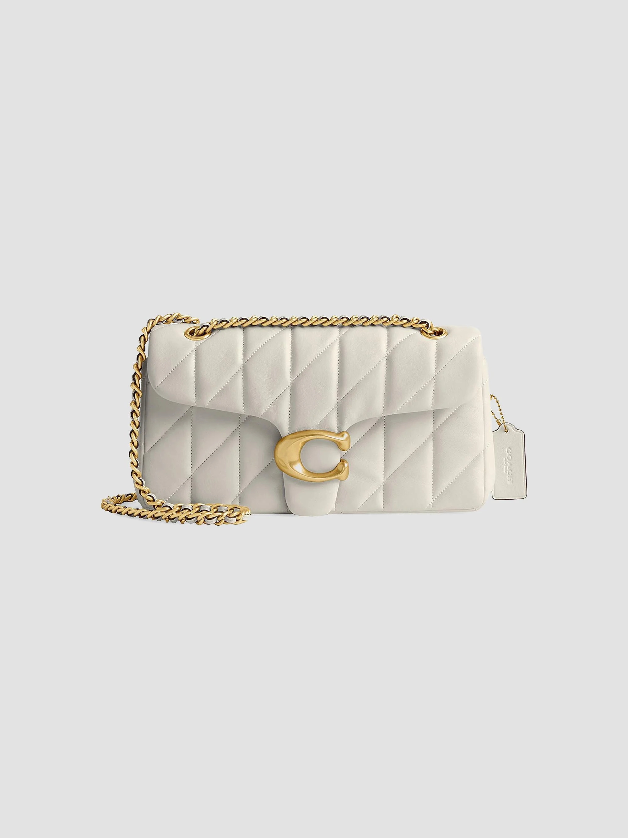 Women's Tabby Quilted Leather Shoulder Bag - Chalk - 1