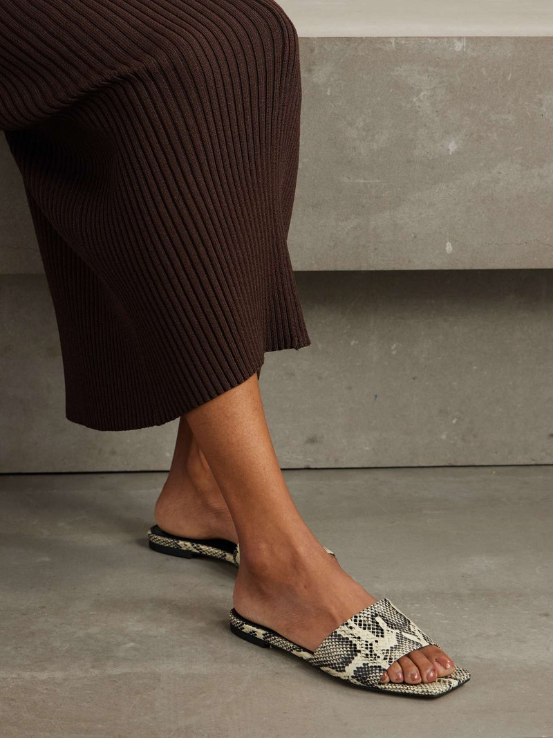 Aeyde Anna snake-effect leather slides Snake print outlook