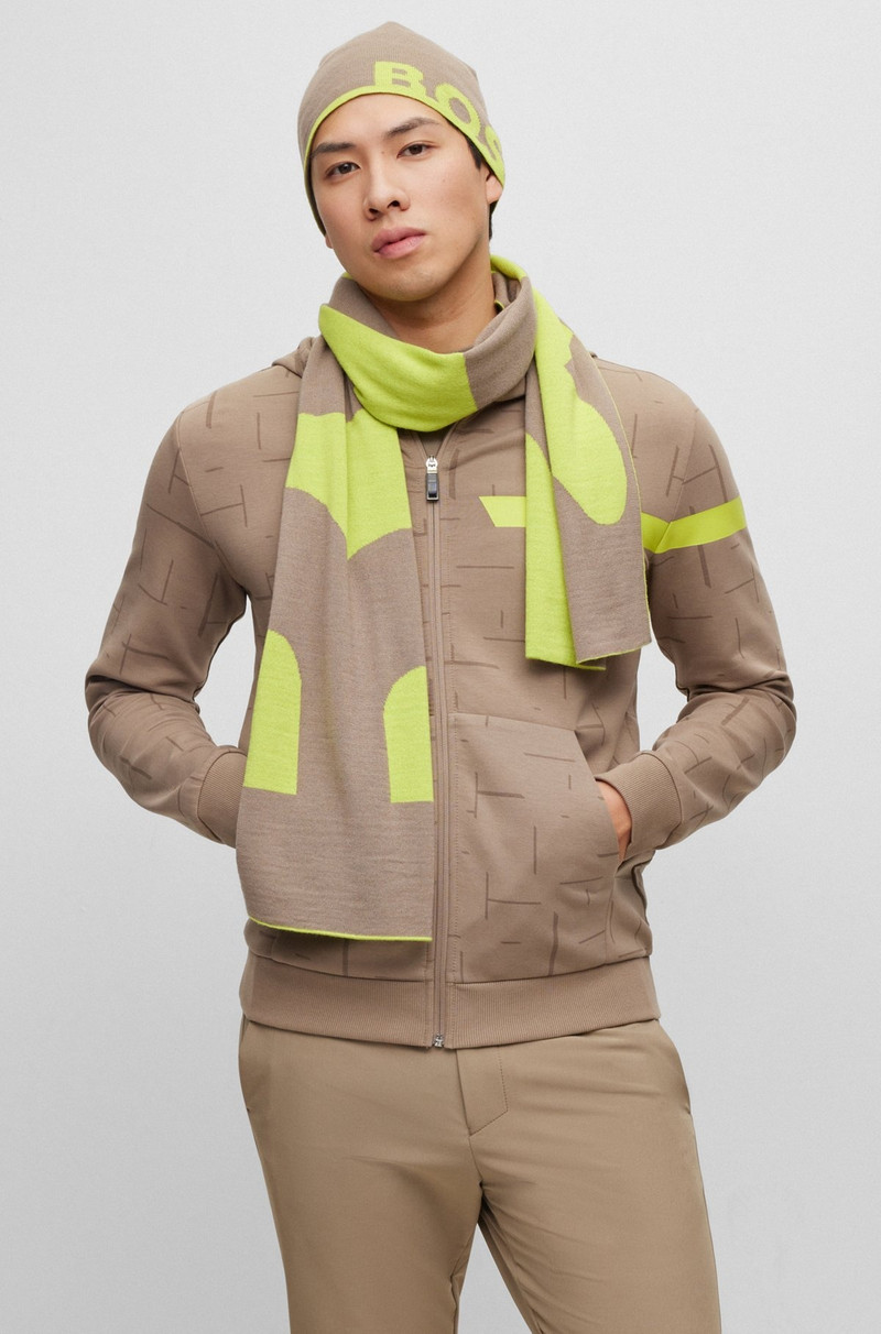 BOSS LOGO-JACQUARD SCARF BLENDED WITH WOOL outlook