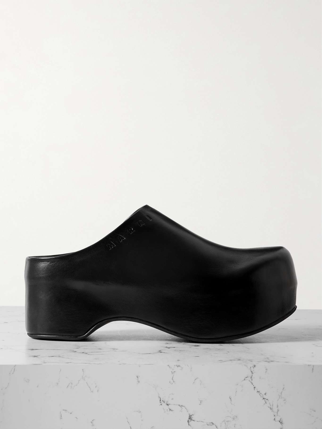 Sabot leather platform clogs - 1