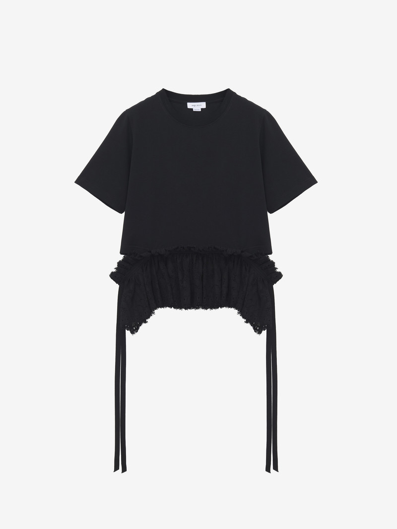 Alexander McQueen Lace Peplum T-shirt outlook