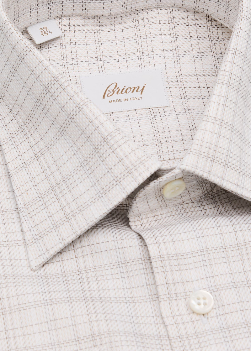 Brioni Men's Cotton Woven Plaid Dress Shirt outlook