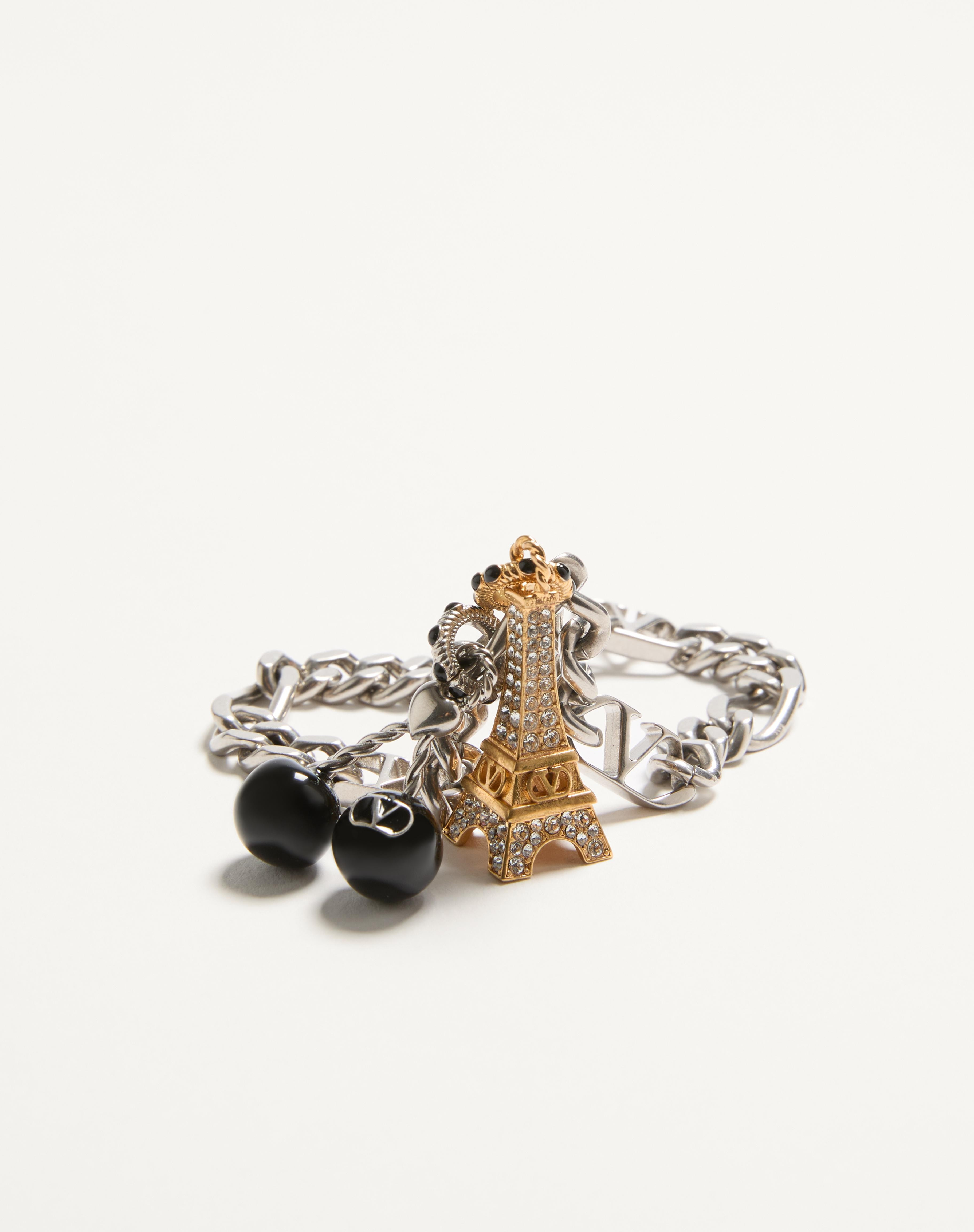 VALENTINO GARAVANI CHEZ VALENTINO BRACELET IN METAL, ENAMEL, AND SWAROVSKI® RHINESTONES - 3