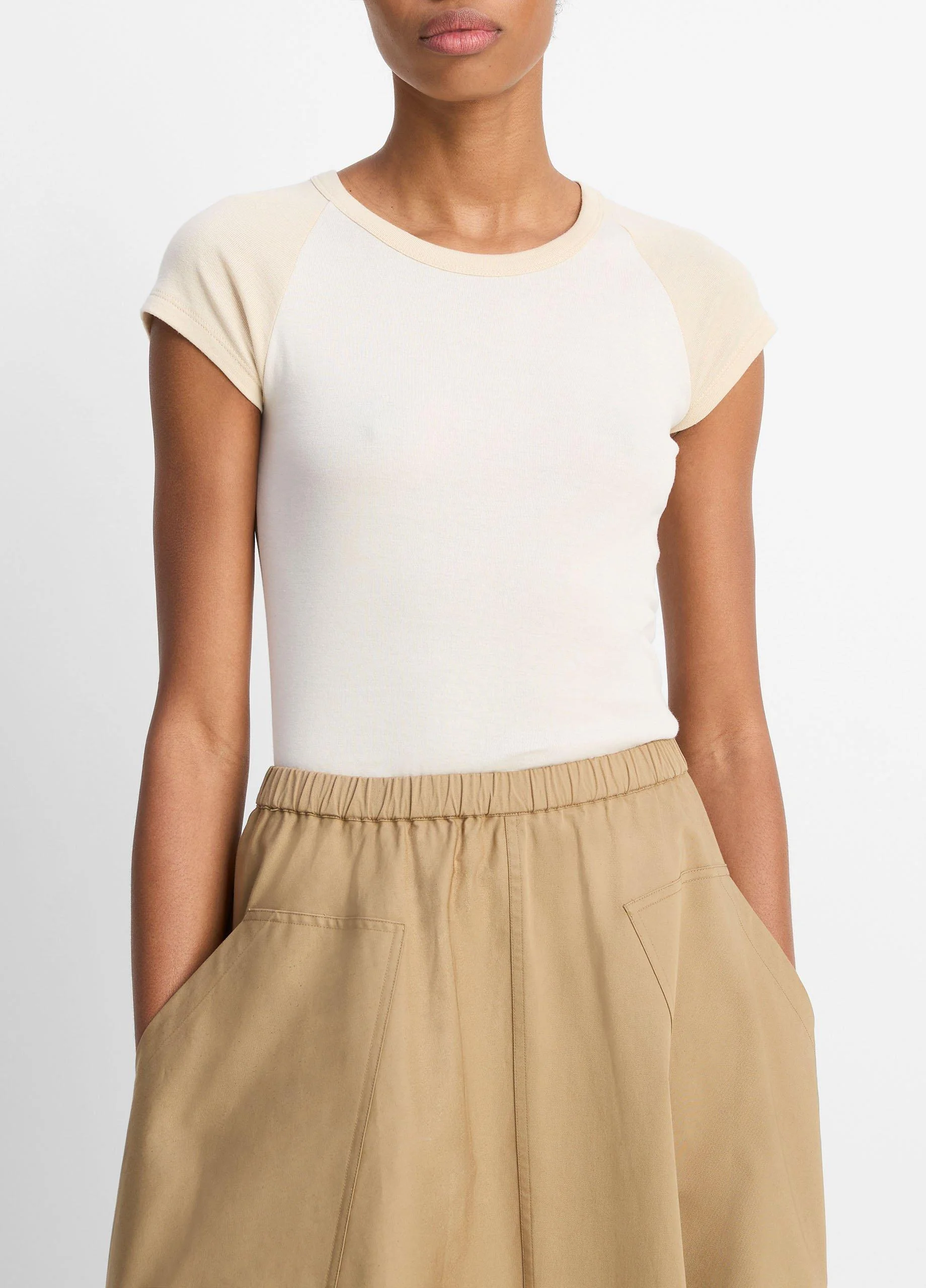 Colorblock Pima Cotton Raglan T-Shirt - 1