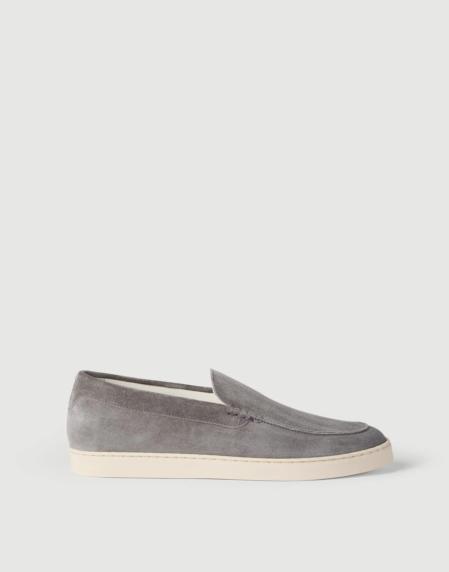 Chevron-effect suede slip-ons - 1