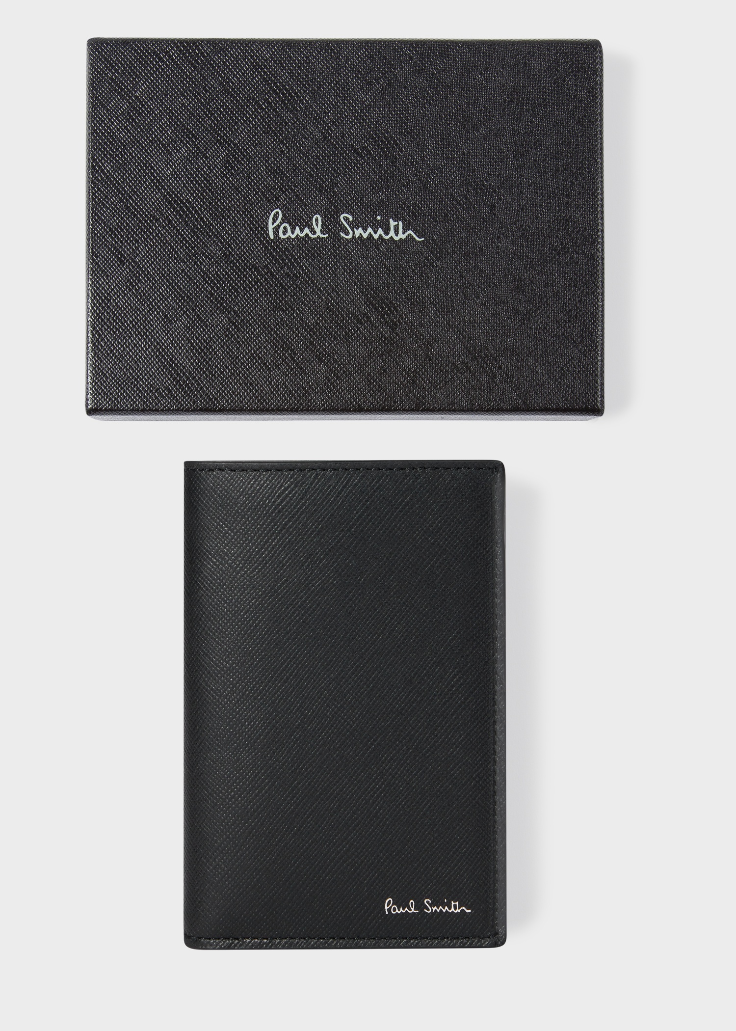 Black 'Mini Stripe' Leather Credit Card Wallet - 4