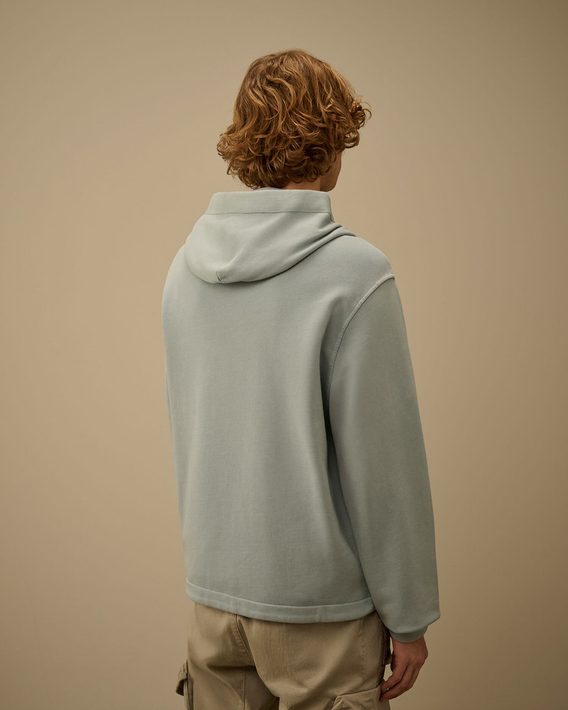 Cotton Diagonal Fleece Zip Hooded Sweatshirt 4