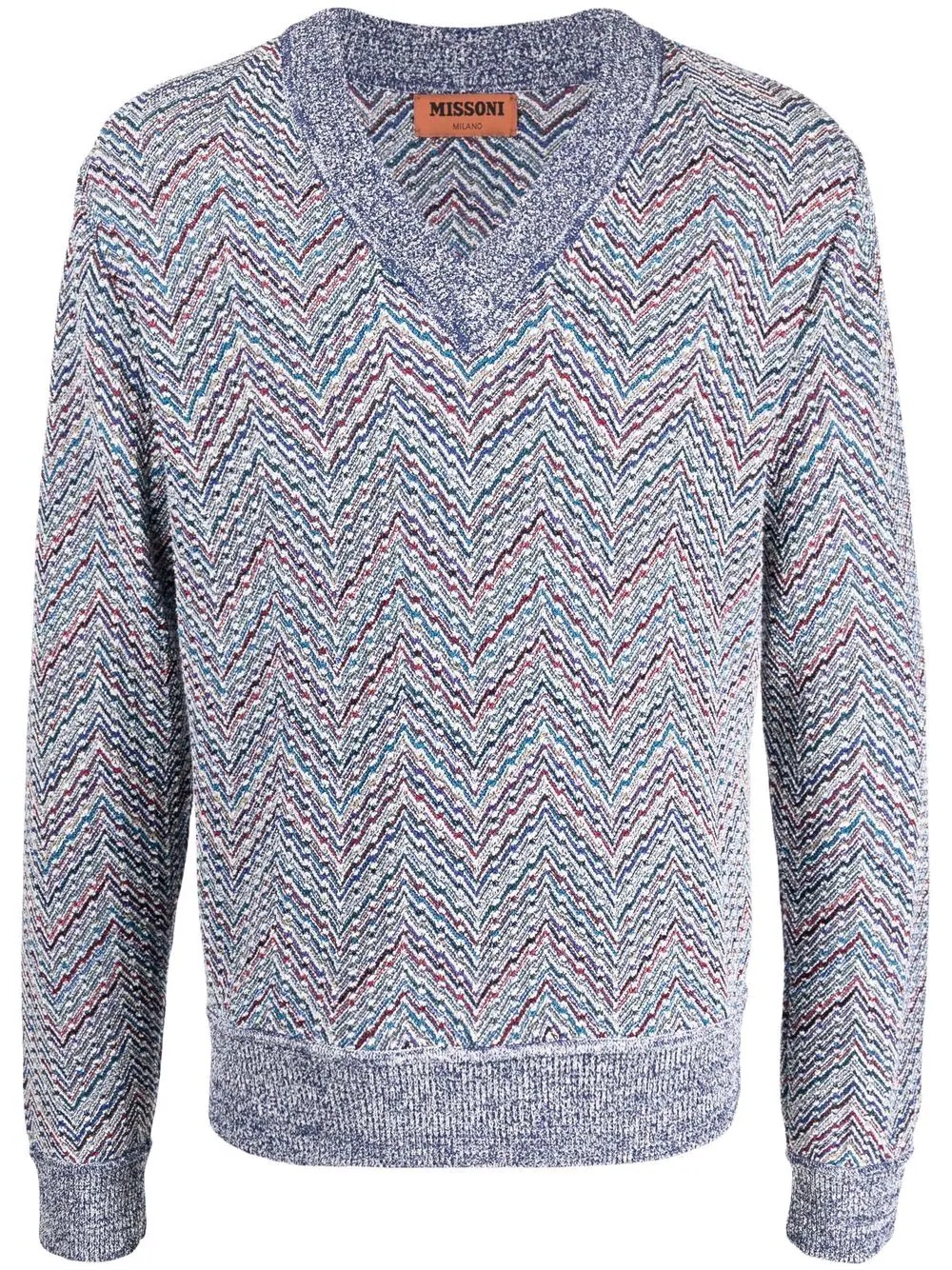 v-neck knitted jumper - 1