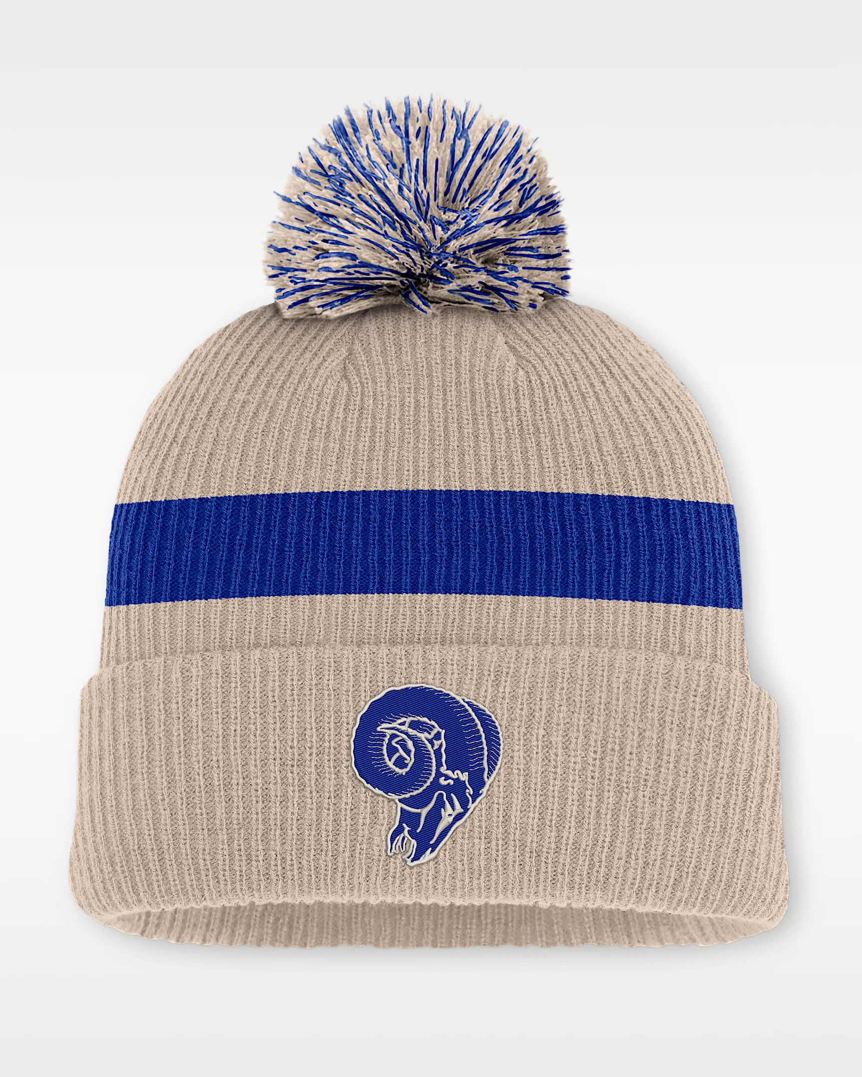 Los Angeles Rams Rewind Peak Men's Nike NFL Cuffed Pom Beanie - 1