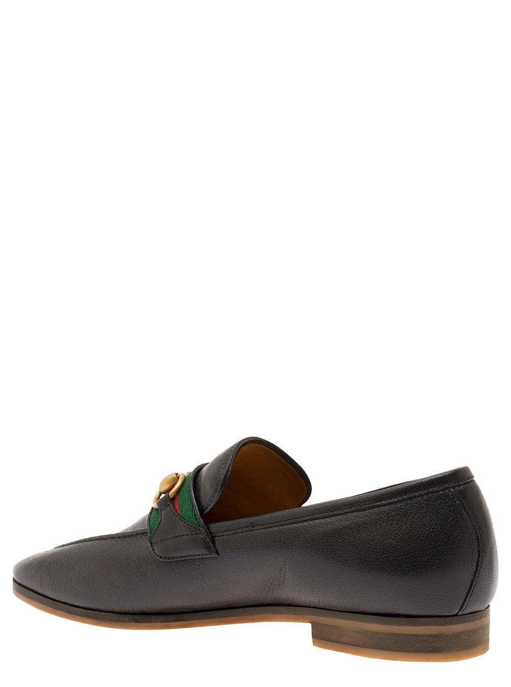 Gucci Men 'Paride' Black Loafers With Web And Horsebit Detail In Leather Man - 3