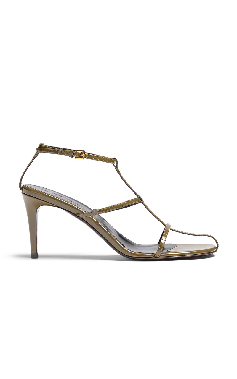 Cage Patent Leather Sandals green 1