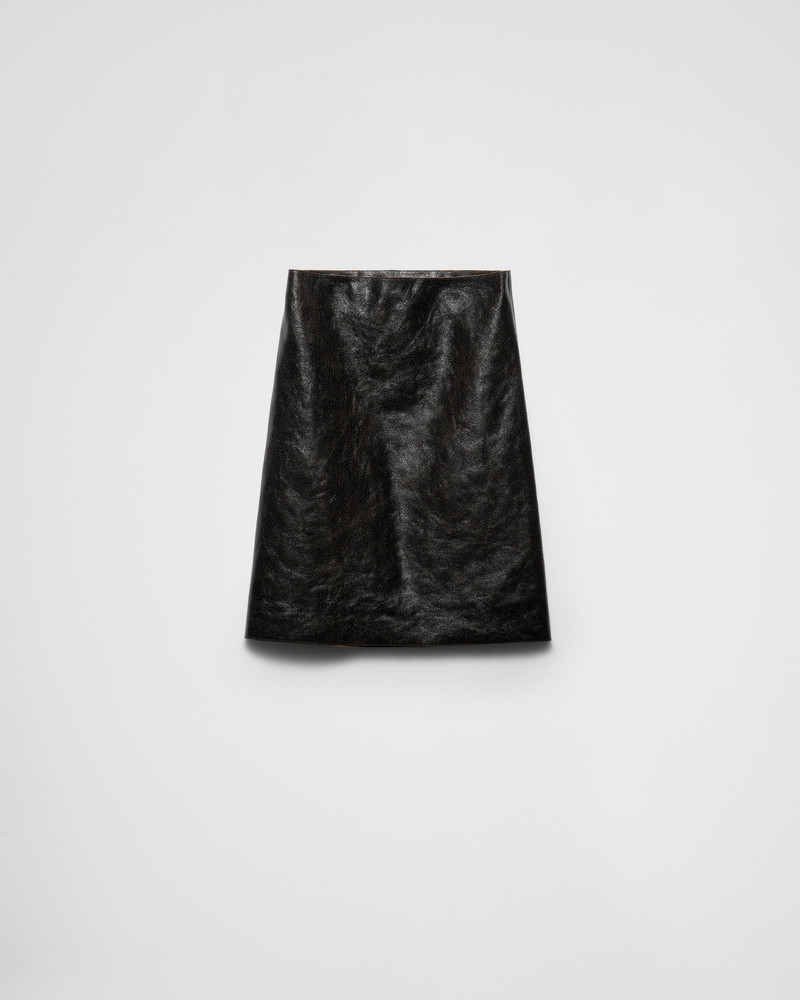 Craquelé leather skirt - 1