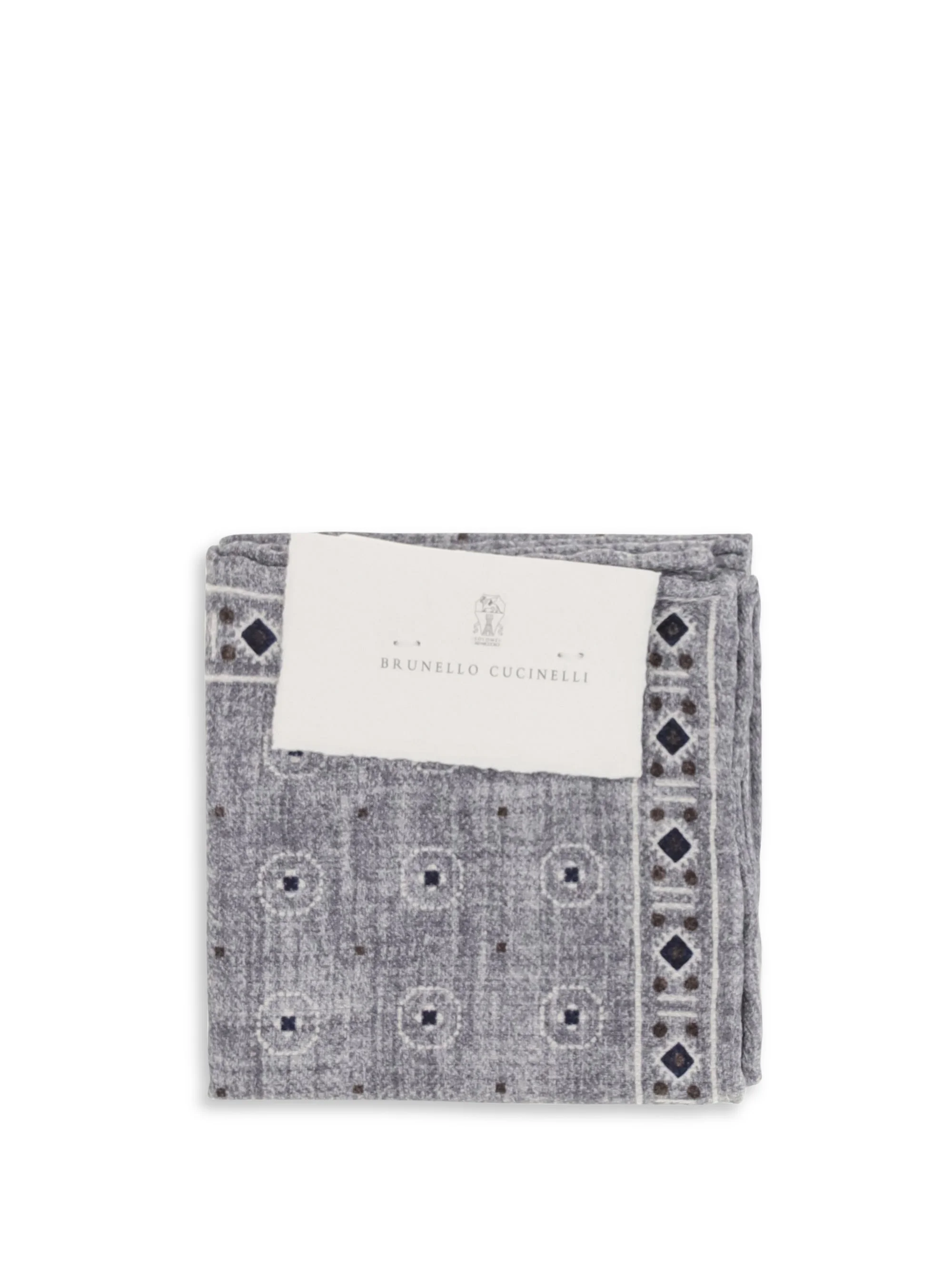 Brunello Cucinelli Men Ethnic-Patterned Silk Pocket Square - 1