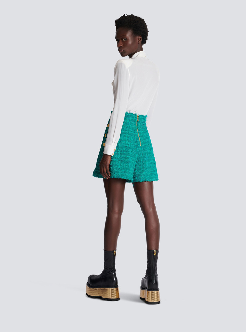 Flared tweed shorts 4
