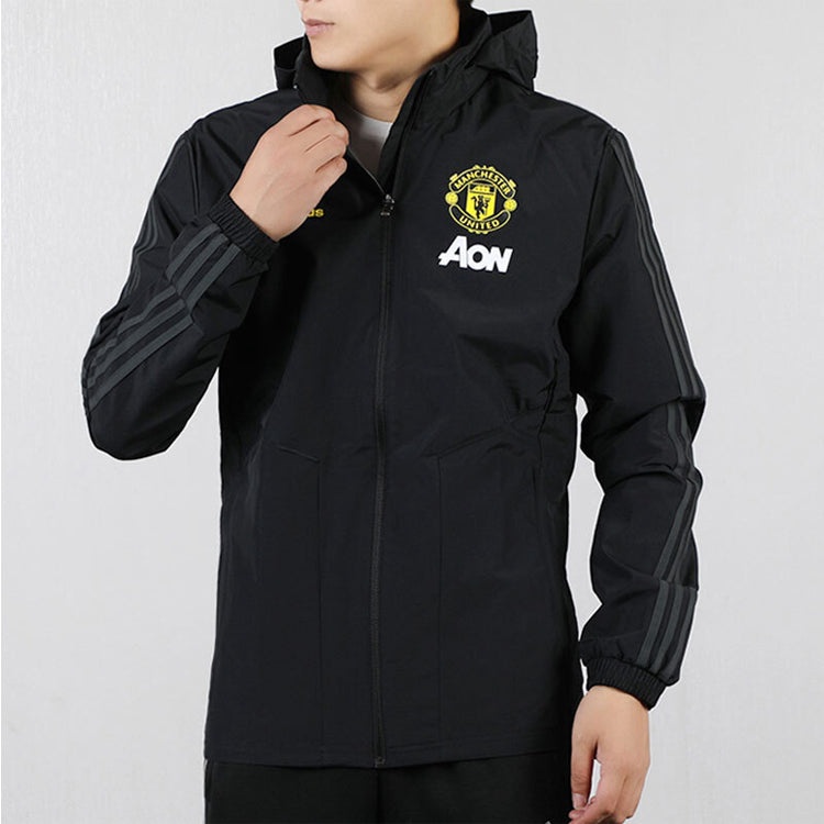 adidas Soccer/Football Manchester United Woven Stand Collar Jacket Black EB6515 - 3