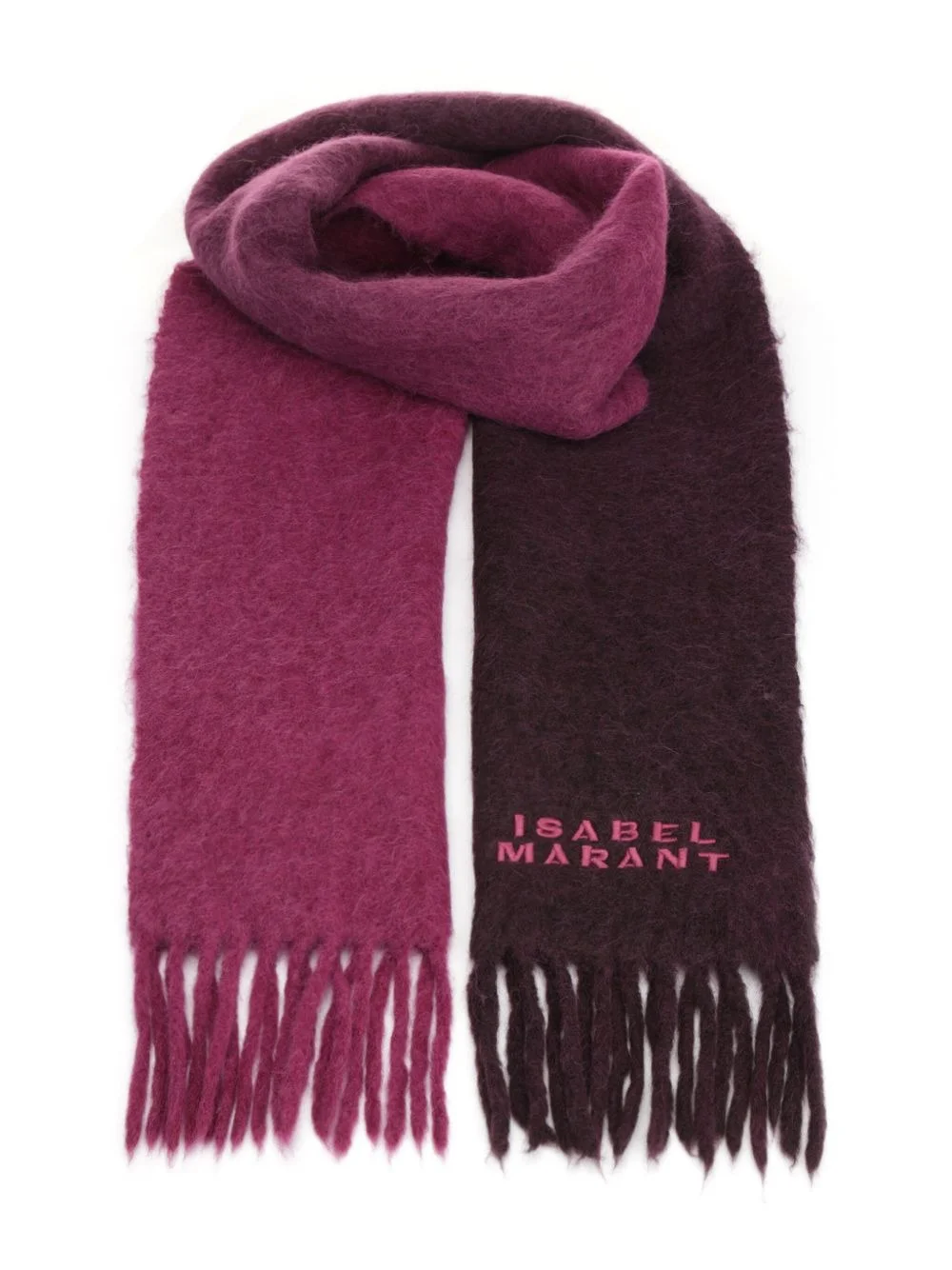 two-tone fringed scarf - 1