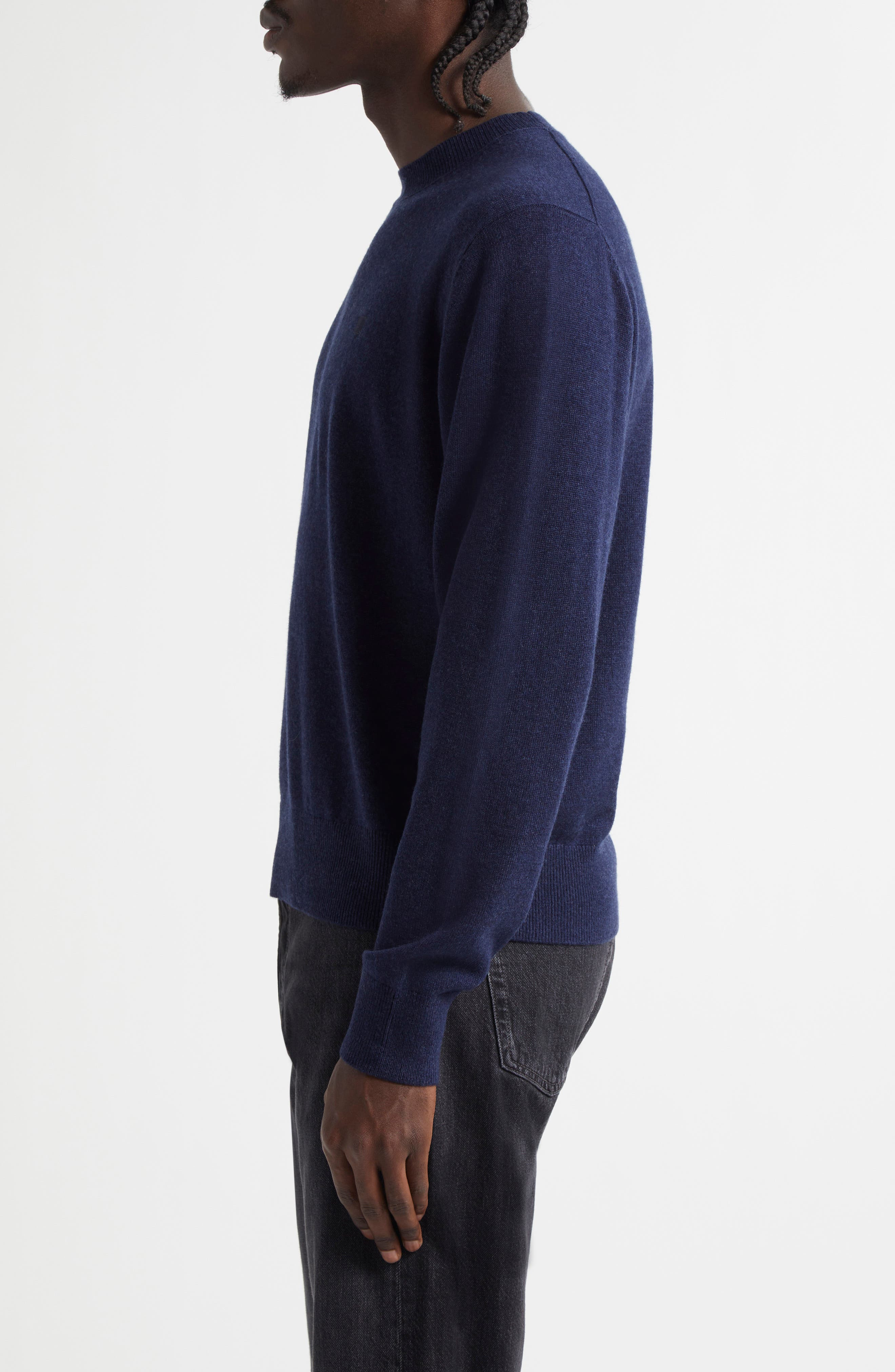Acne Studios Wool & Yak Hair Sweater in Navy Melange at Nordstrom - 3