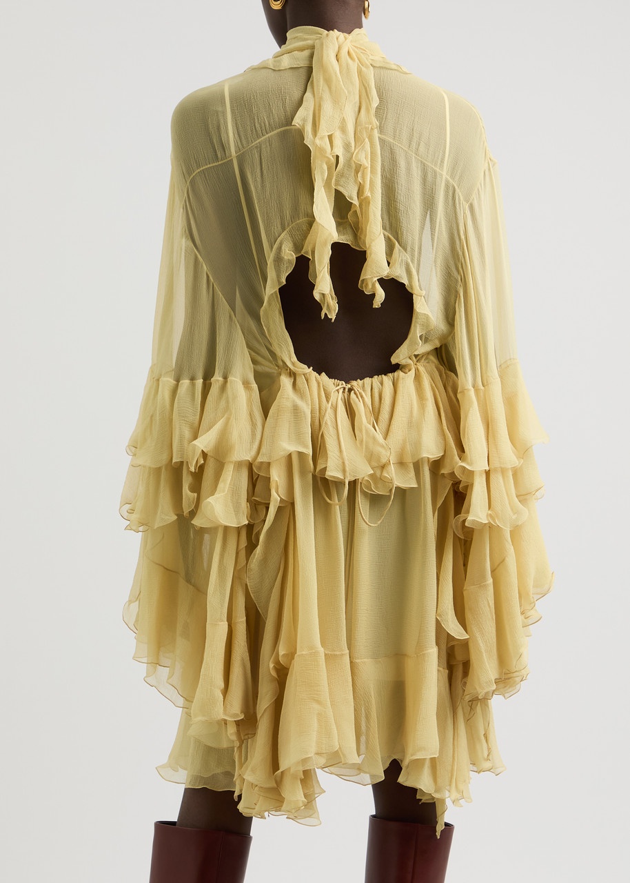 Chloe Ruffled Silk-georgette Mini Dress - 3