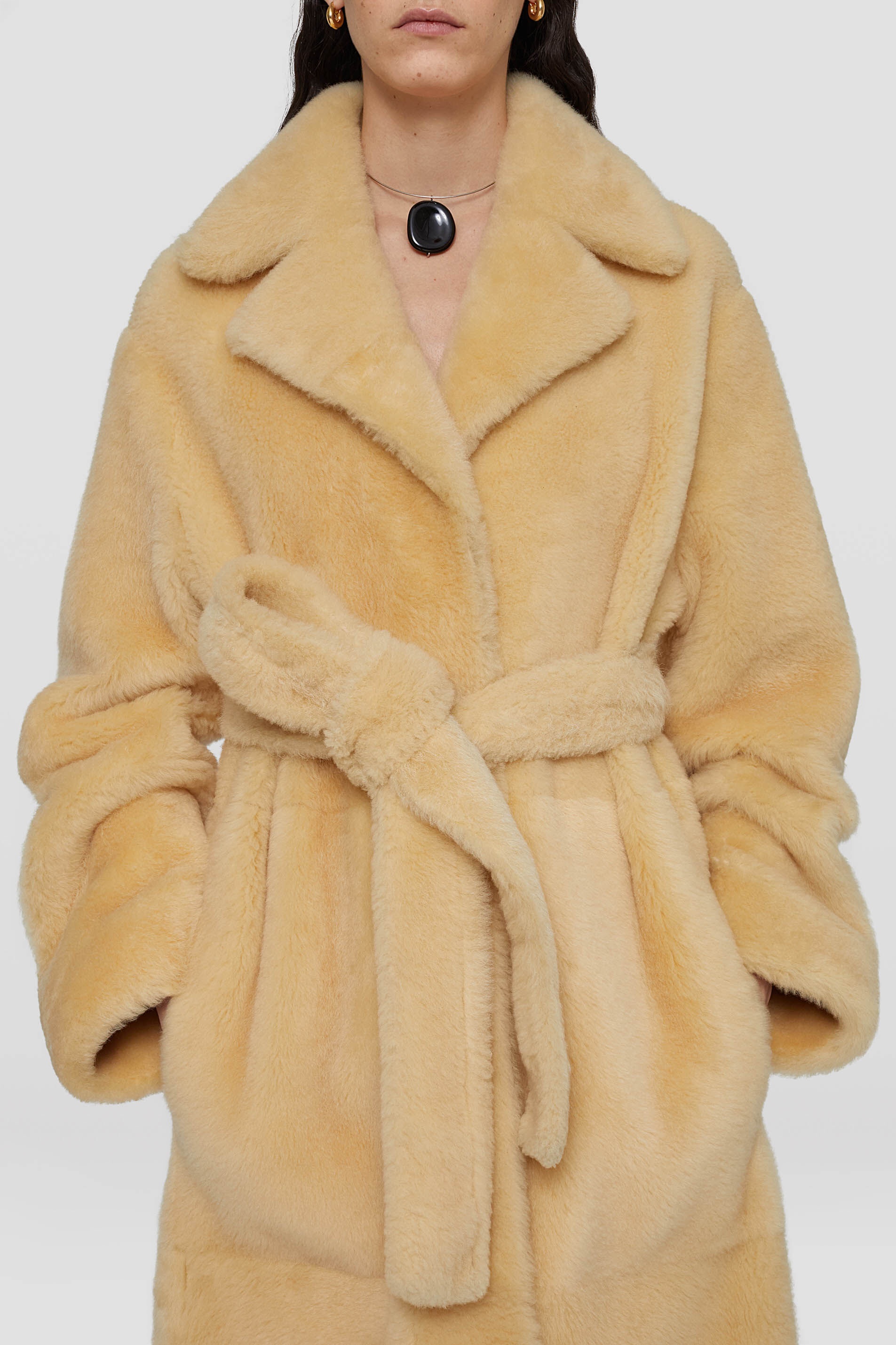 Belted Shearling Coat - 5