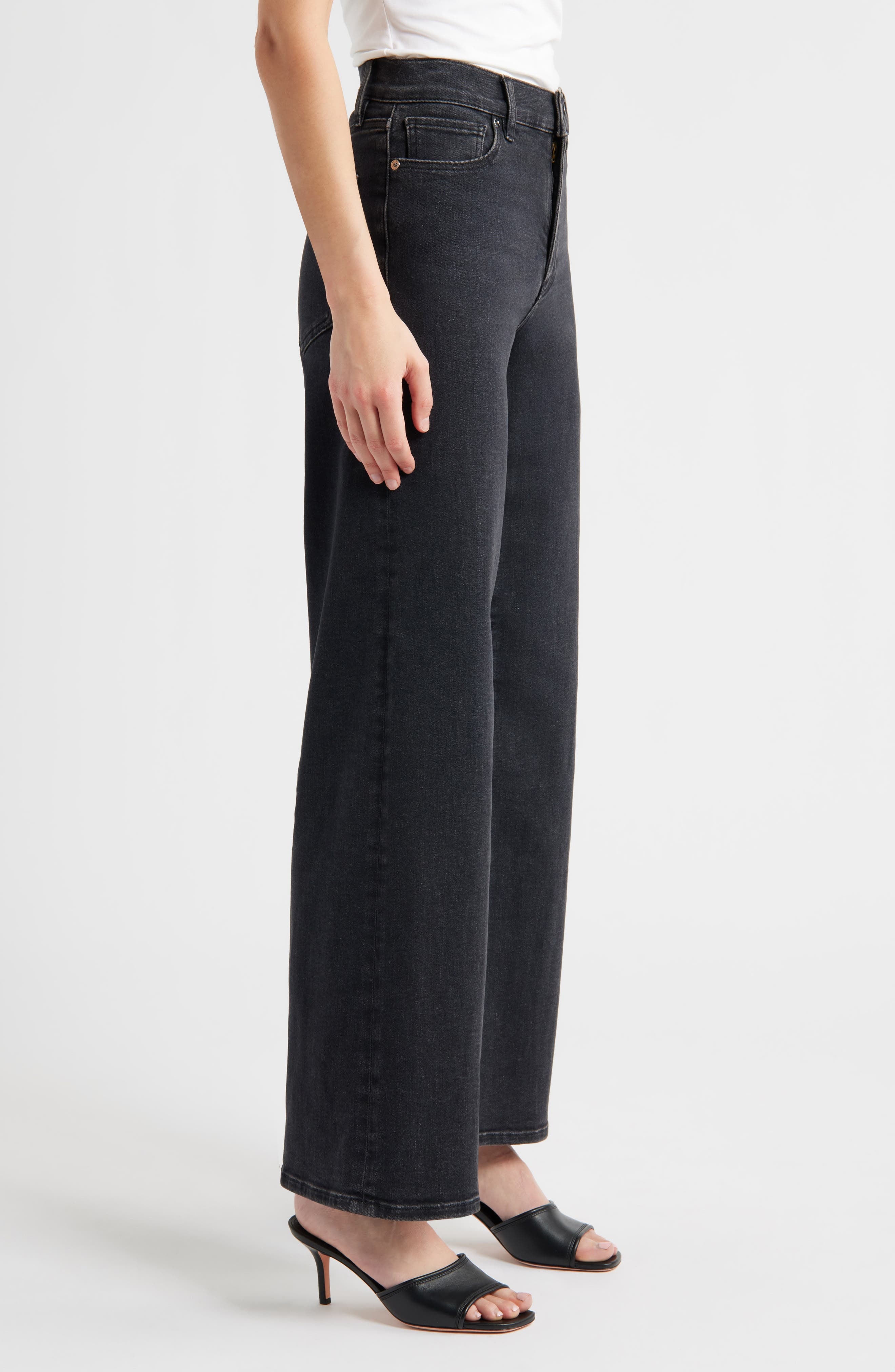 FRAME Le Slim Palazzo High Waist Wide Leg Jeans in Destroyer at Nordstrom - 3
