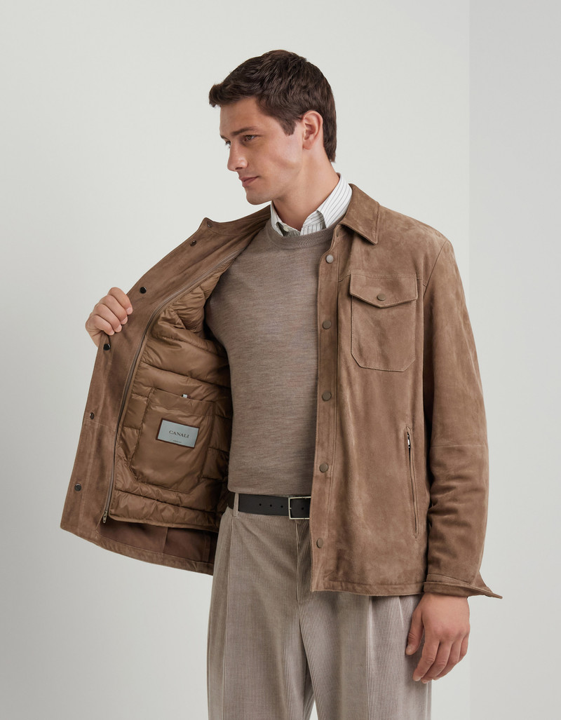 SUEDE OVERSHIRT IN BISCUIT 6