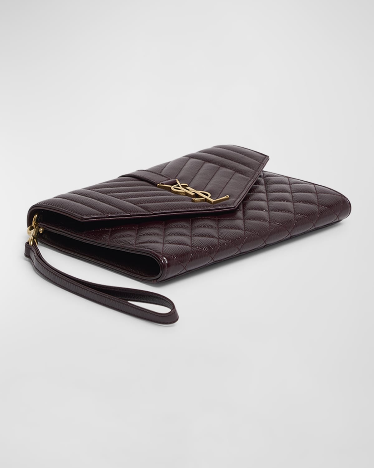 YSL Envelope Flap Pouch in Quilted Leather - 7