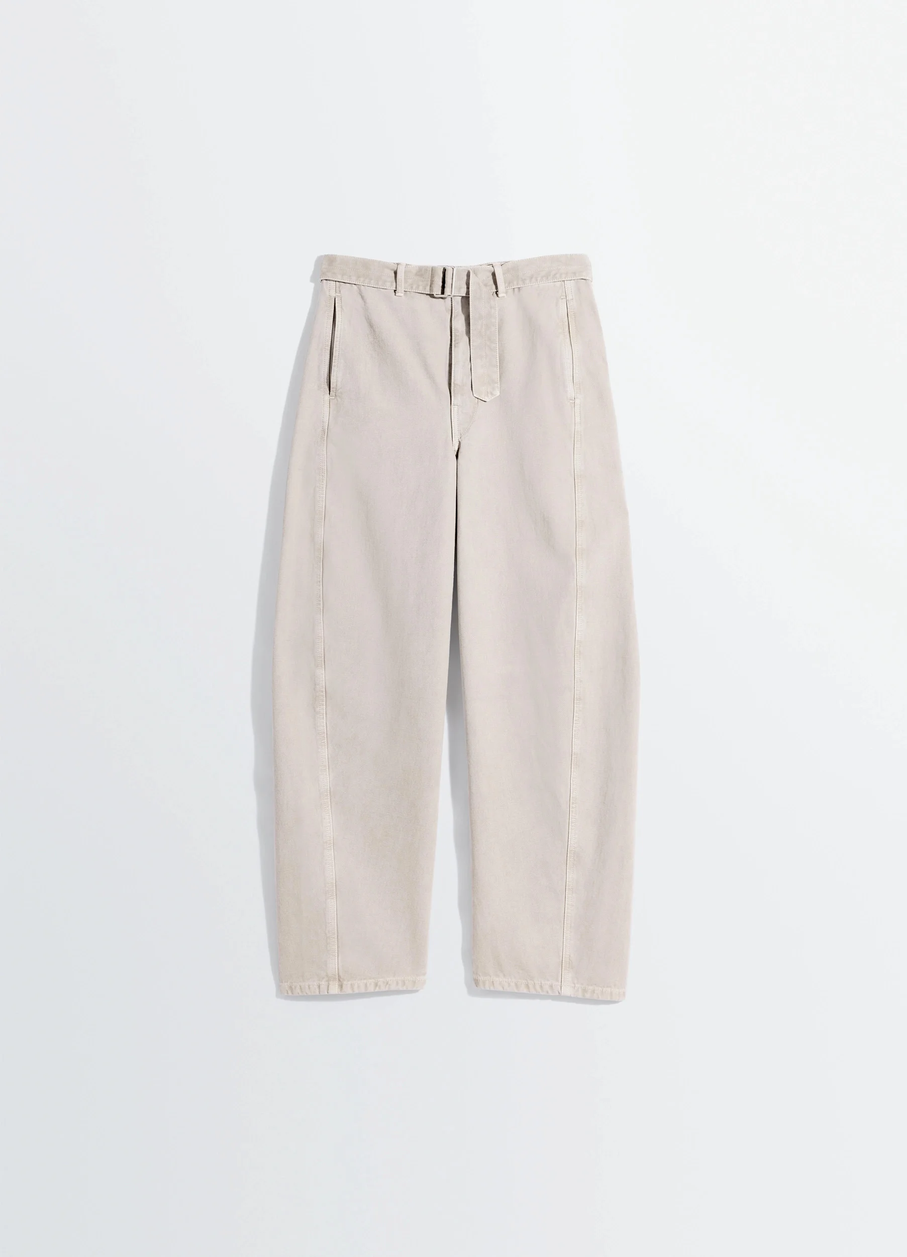 TWISTED BELTED PANTS IN HEAVY BROKEN TWILL SNOW - 1