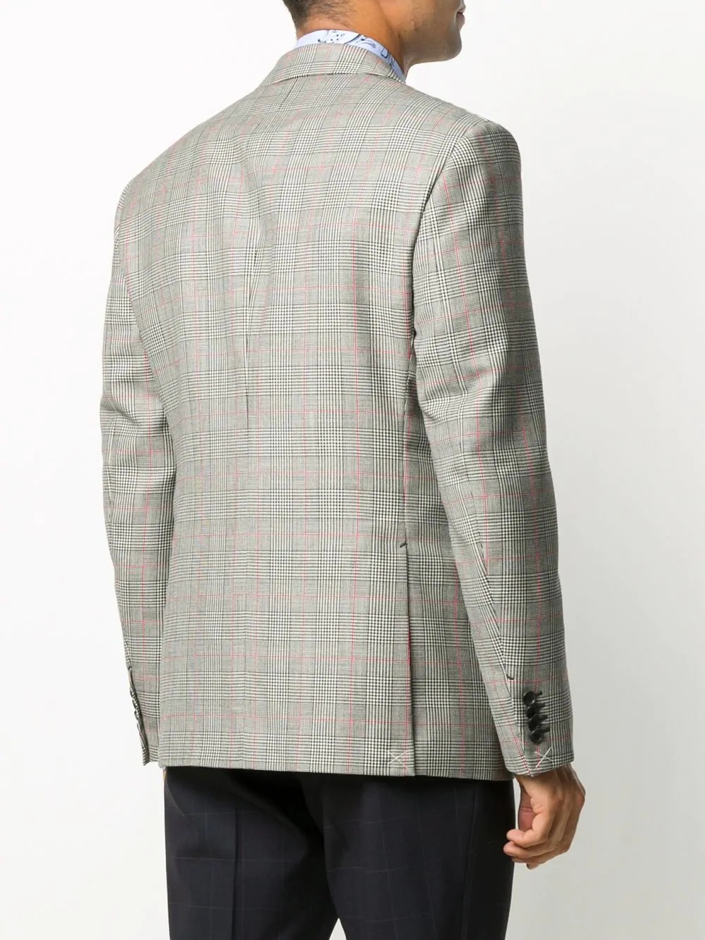 Medusa patch checked blazer - 4