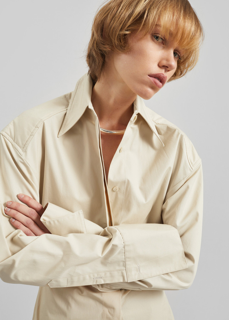 Bec Padded Shirt - Beige 4