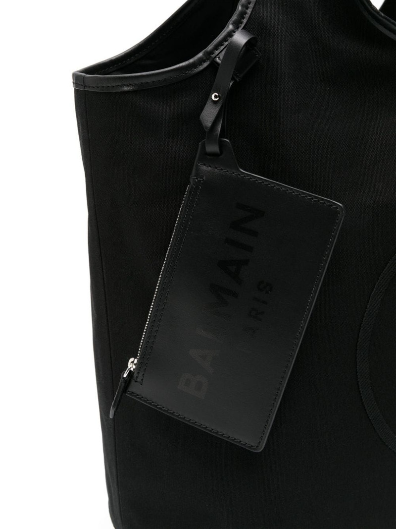 logo-embroidered cotton tote bag 4