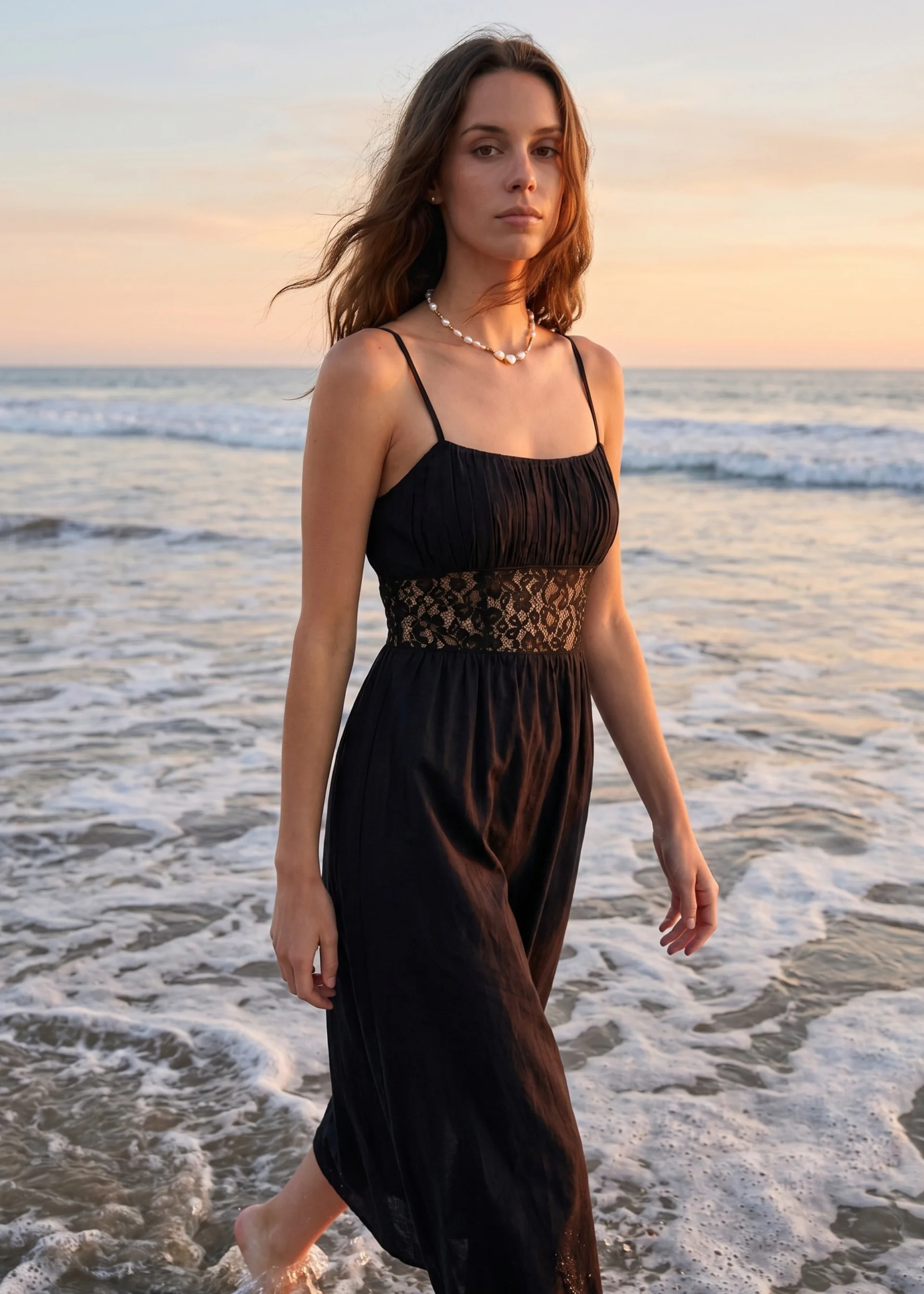 OCTAVIA COTTON DRESS BLACK - 1