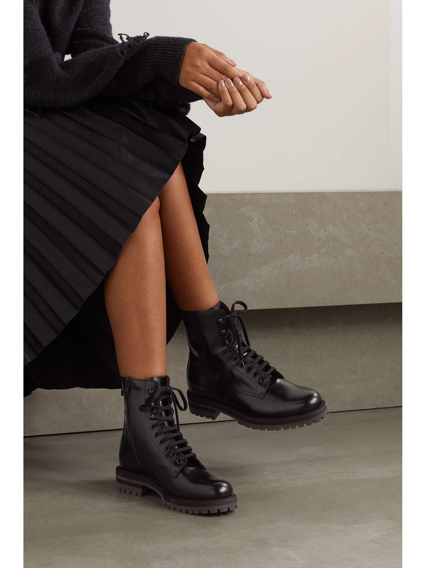 Leather combat boots - 2