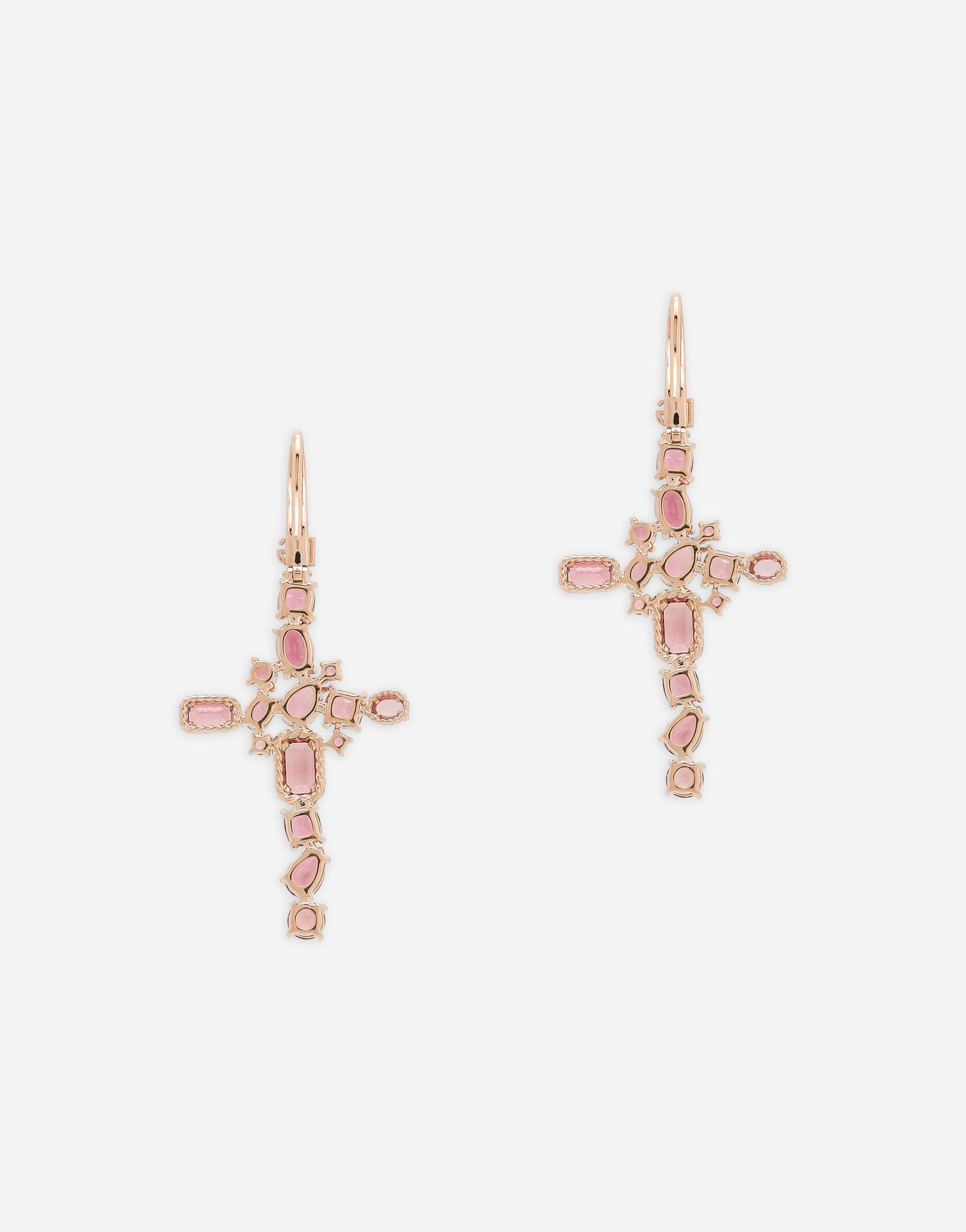 Anna earrings in red gold 18kt with pink tourmalines - 4