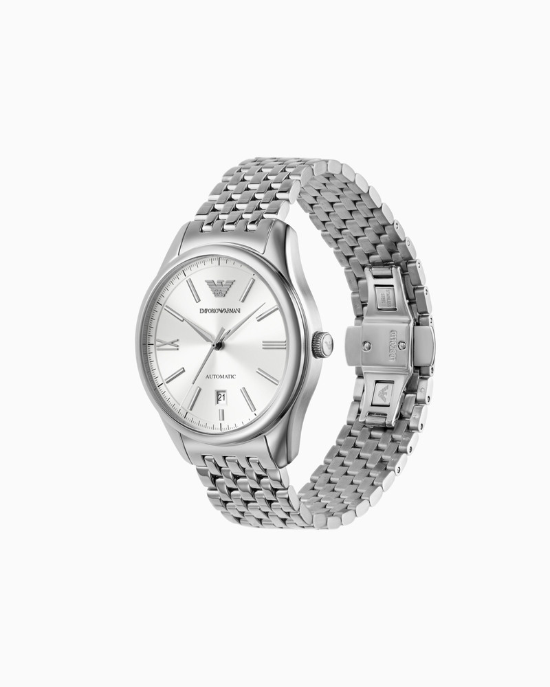 EMPORIO ARMANI AUTOMATIC THREE-HAND DATE STAINLESS STEEL WATCH outlook