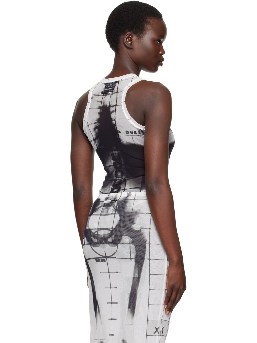 White & Black 'The Squeletor' Bodysuit - 3