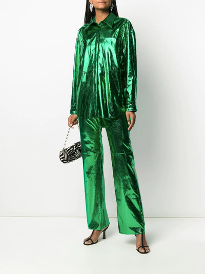 MSGM metallic snake-effect skirt outlook