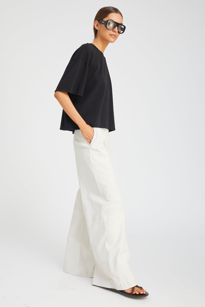 SPRWMN BLACK SUPIMA COTTON BOXY TEE outlook