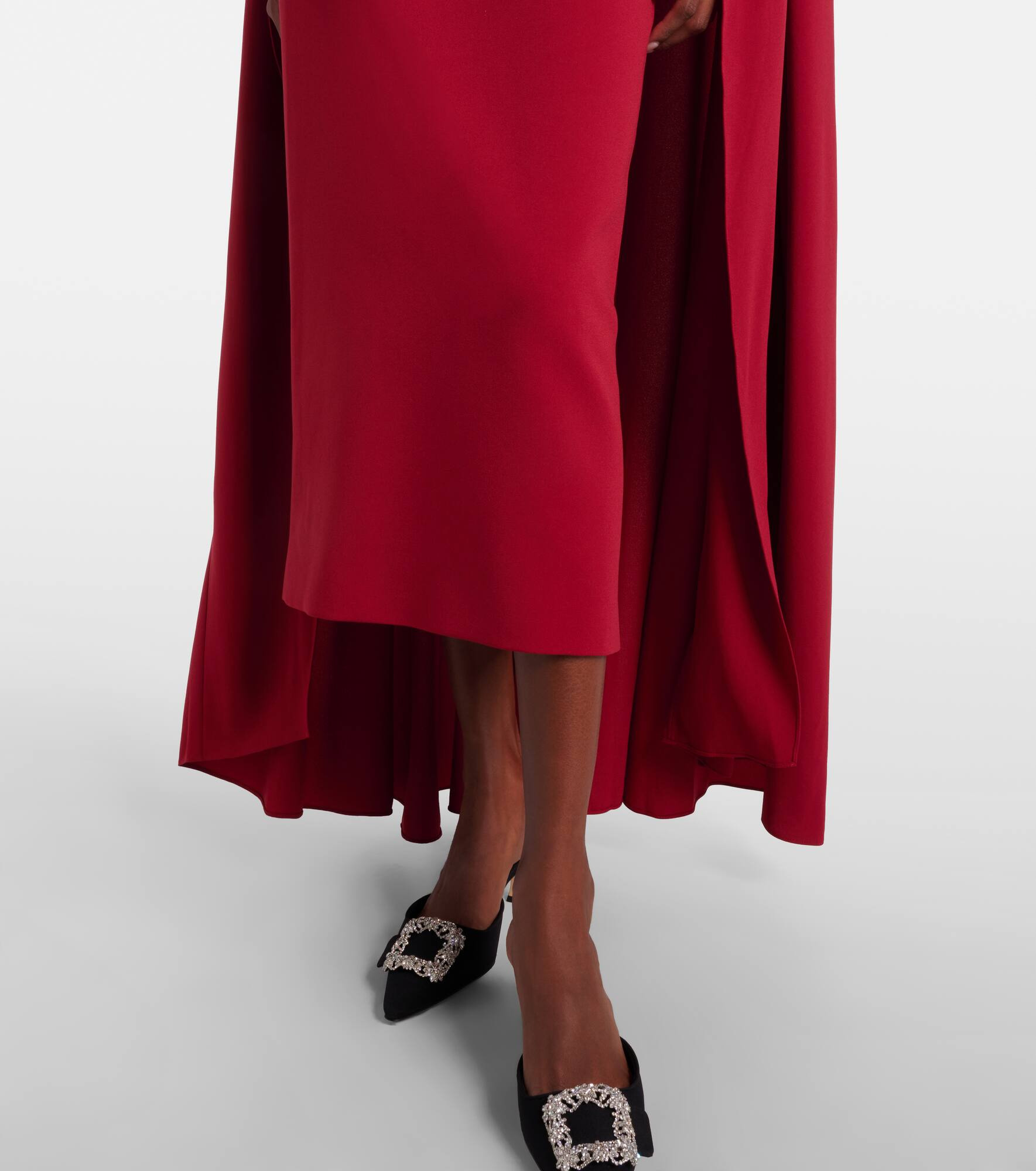 Neolitsea caped crêpe cocktail dress - 6