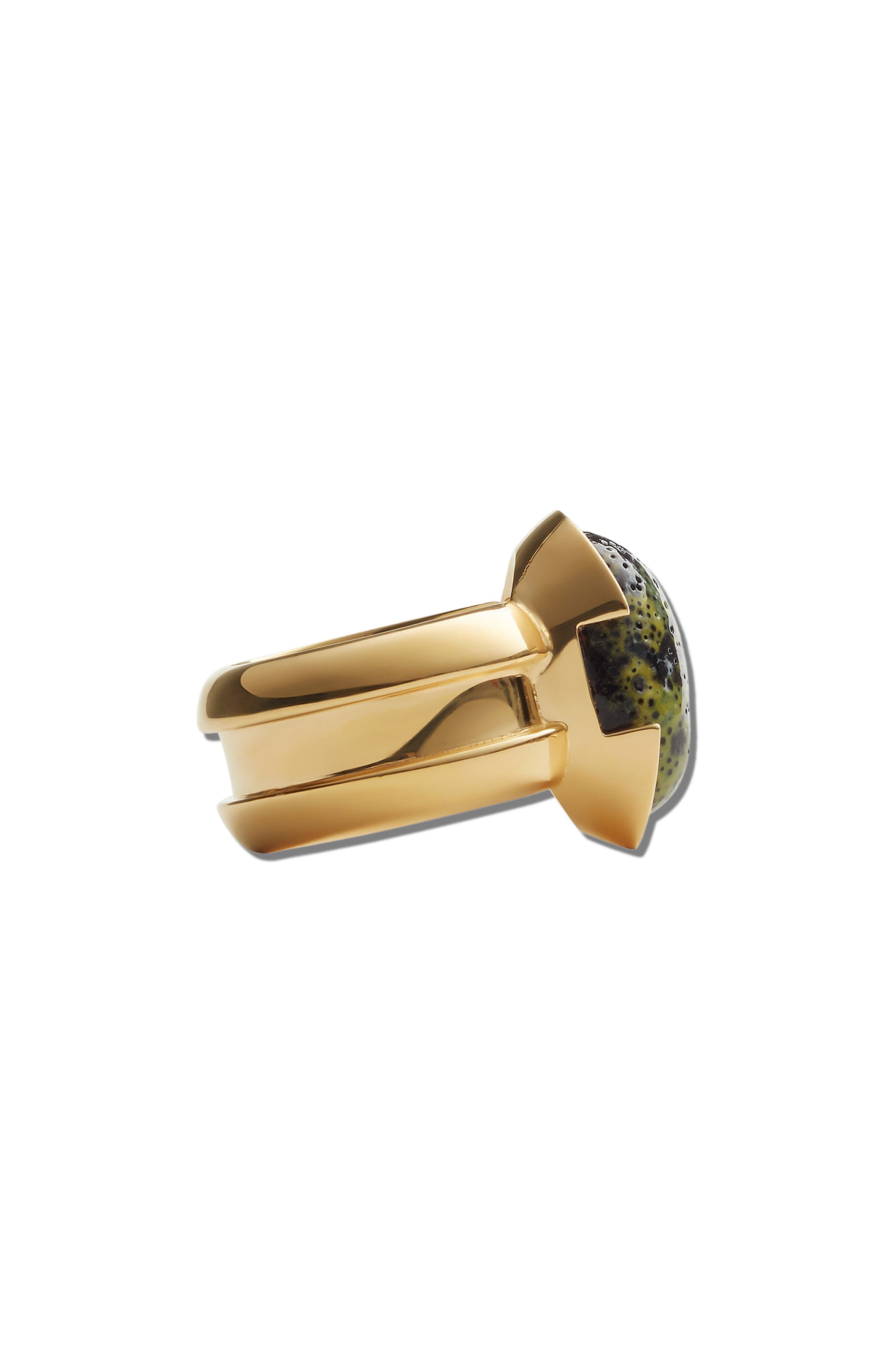 Bottega Veneta Small Ellipse Ceramic RIng in Yellow/Black/White at Nordstrom - 3