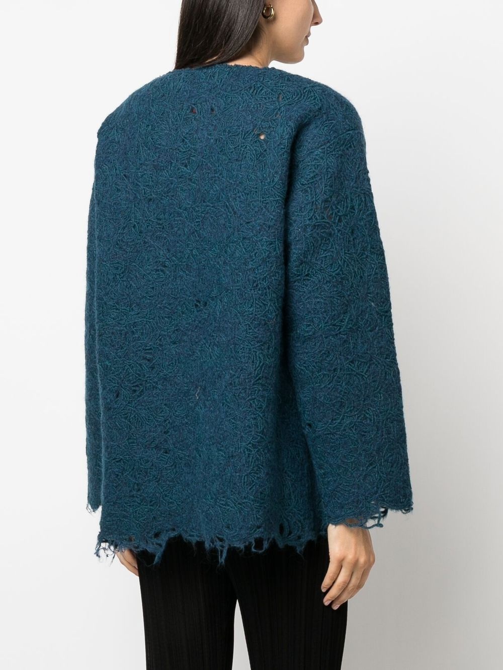 distressed-effect knit jumper - 4