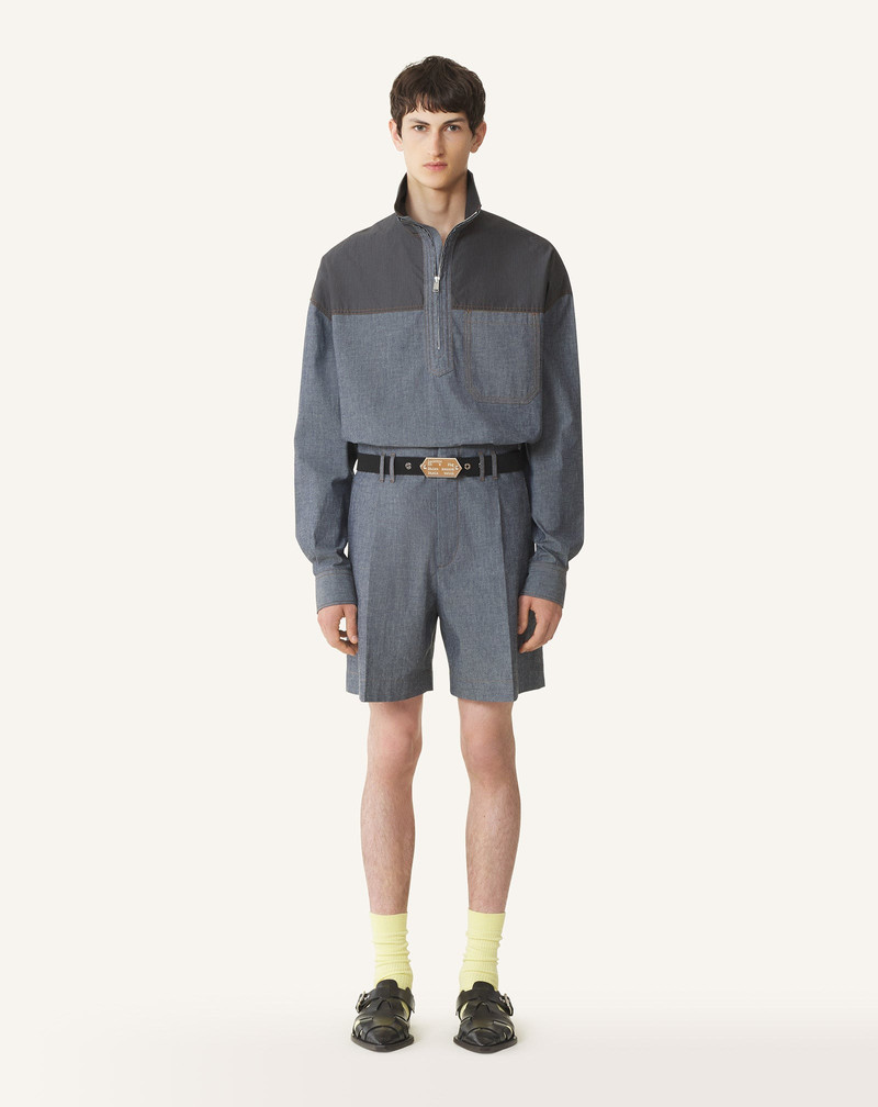 Lanvin BLUE CHAMBRAY SHORTS outlook