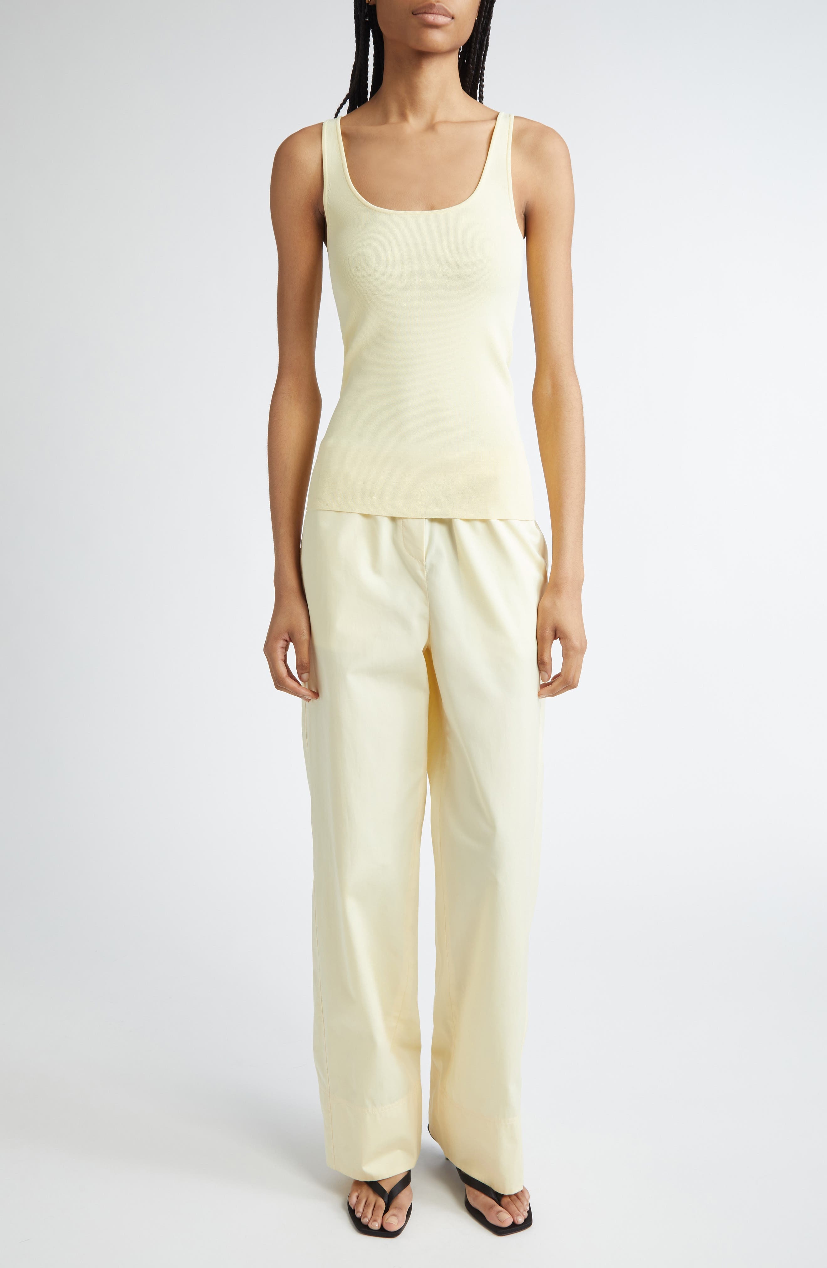 TOTEME Twisted Seam Boxer Trousers in Straw at Nordstrom - 2