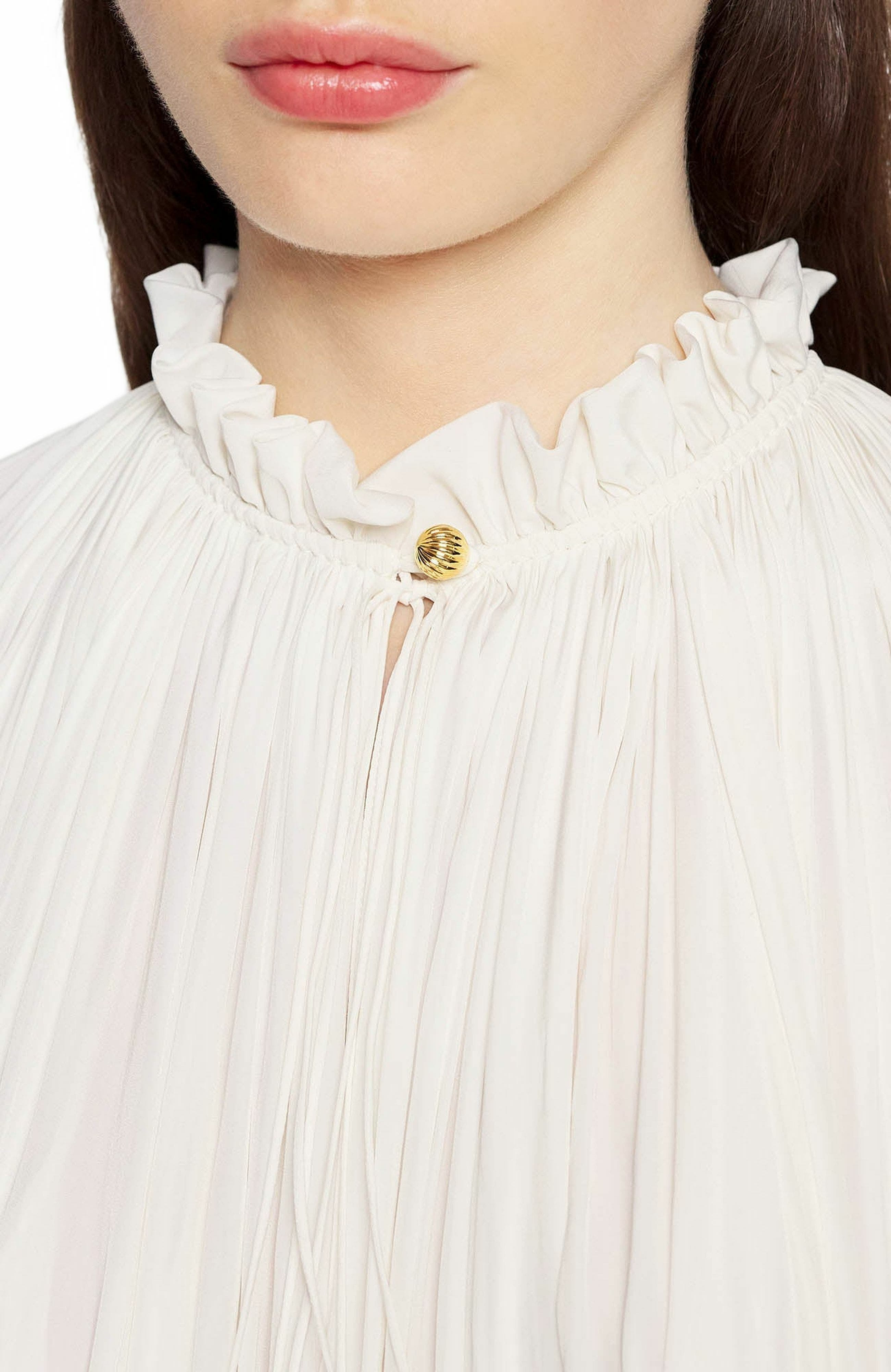 Lanvin Short Charmeuse Dress in Off White at Nordstrom - 4
